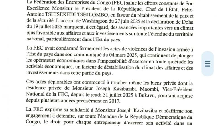FEC en colère : l’AFC/M23 spolie les biens de Joseph Kazibaziba à Bukavu