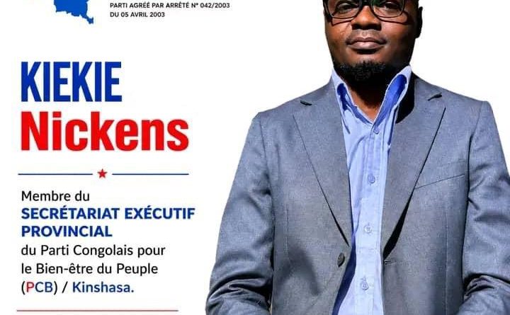 Kinshasa : Kiekie Nickens rejoint le Secrétariat exécutif provincial du PCB