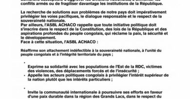RDC : l’ACHACO condamne la prise de leadership de Joseph Kabila au sein d&rsquo;une nouvelle rébellion