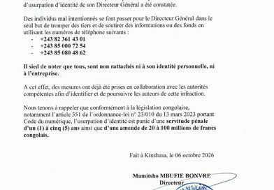 Alerte d’usurpation d’identité : L’ARSP signale que des escrocs se font passer pour son Directeur Général afin de soutirer de l’argent et des informations (Communiqué) Alerte d’usurpation d’identité : L’ARSP signale que des escrocs se font passer pour son Directeur Général afin de soutirer de l’argent et des informations (Communiqué)