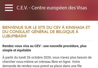 Belgique : une nouvelle procédure de prise de rendez-vous pour les demandes de visa Schengen en RDC dès le 26 octobre